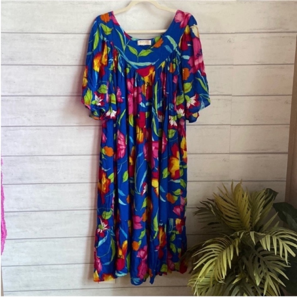 Bechamel Hibiscus Print Maxi Dress